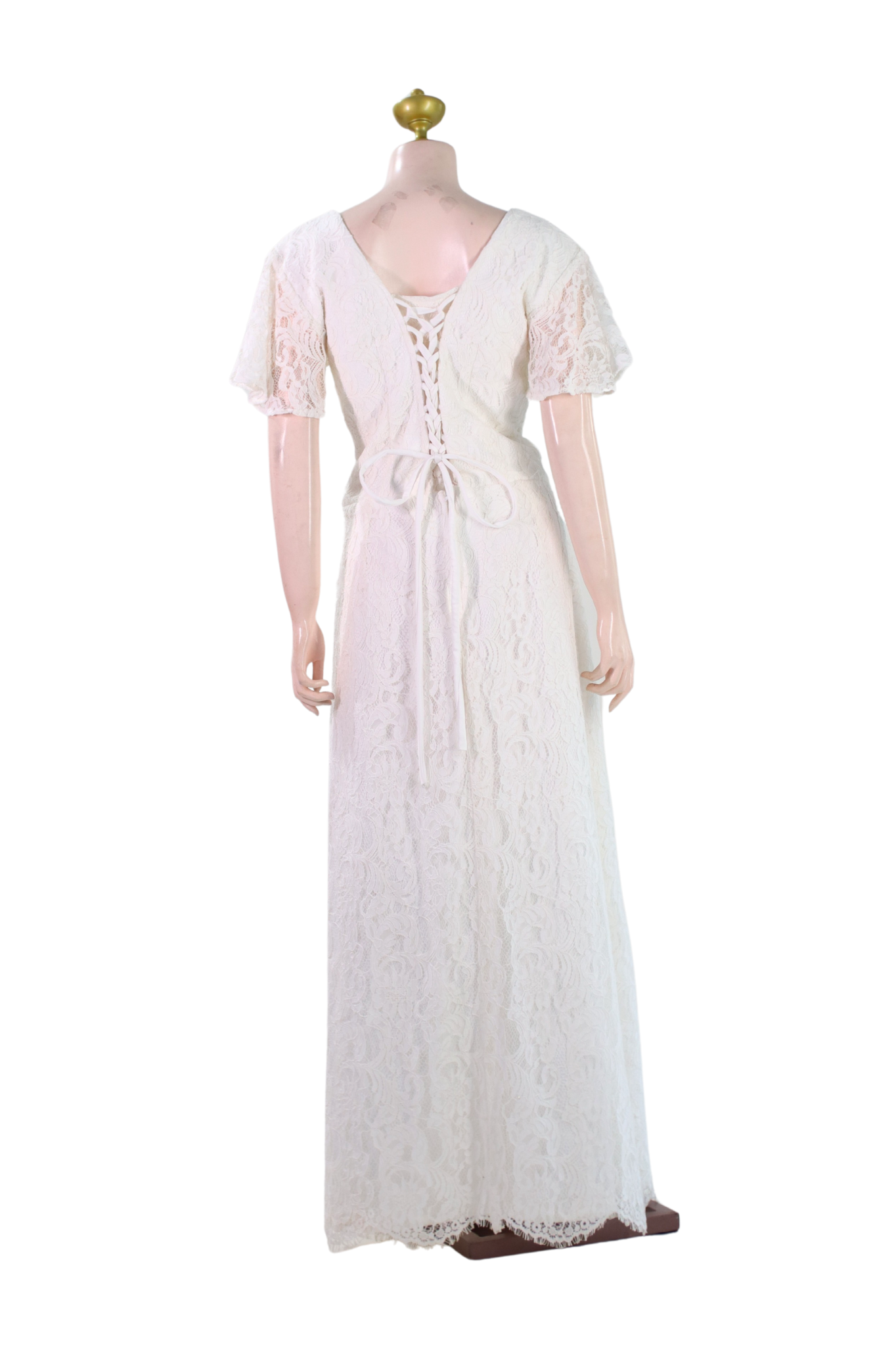 White Full Lace Long Dress