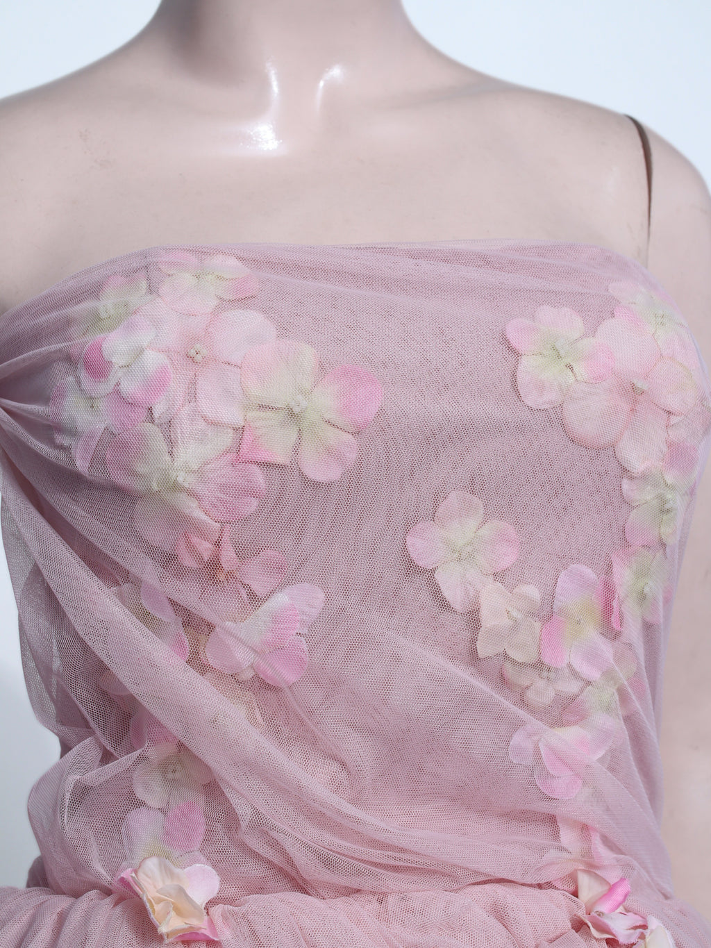 Old Rose Chiffon Corset Prom Dress – Strapless Draped Formal Gown - OR09