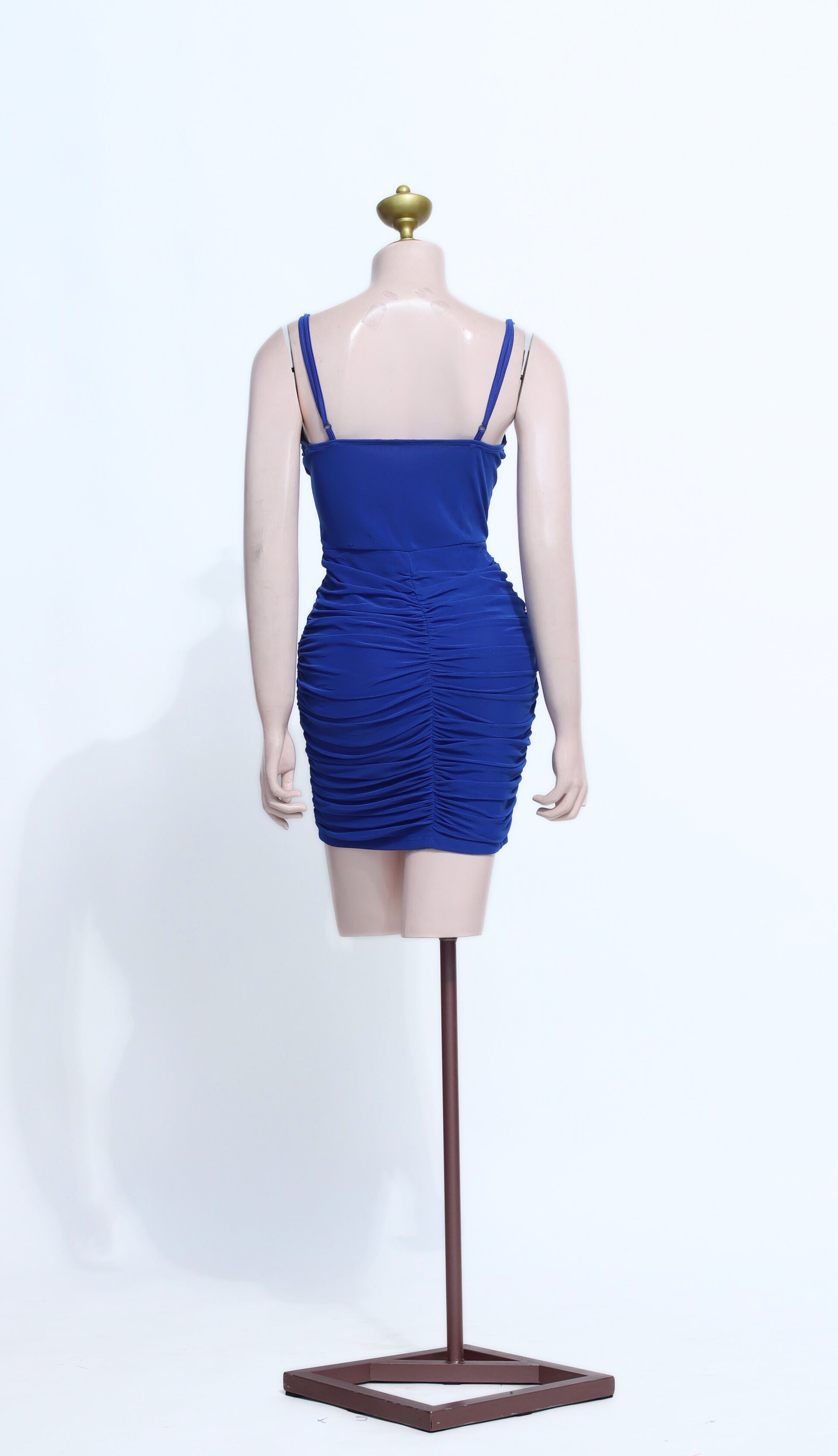 Sexy Blue Bodycon Mini Dress | Sweetheart Neckline & Gold Chain Detail  - SBL07