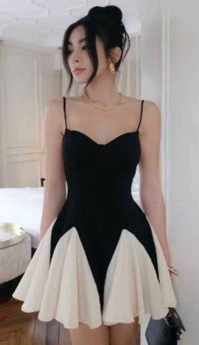 Black Suit fabric & Chiffon - SB01